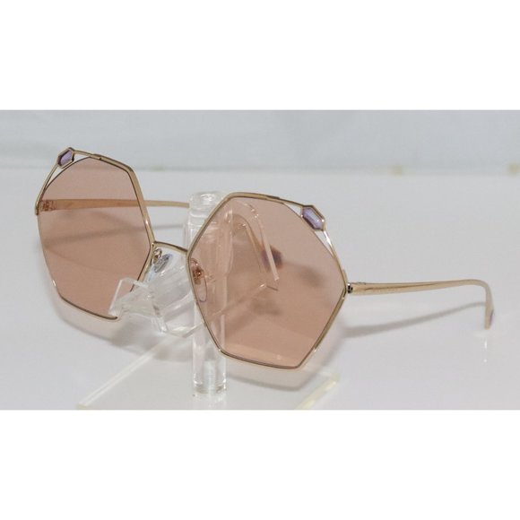New Women\'s Bvlgari Pink Gold Geometric Sunglasses main image 7